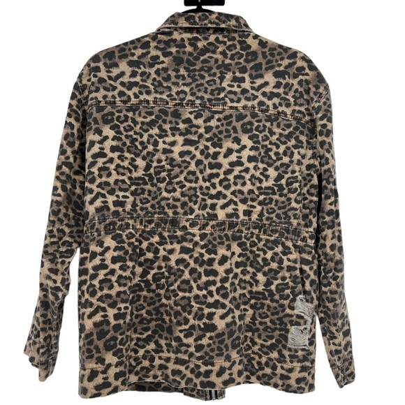 POL Animal Print Distressed Utility Jacket Size S - Picture 2 of 9